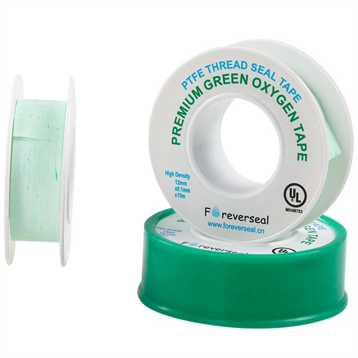 Cinta de hilo de PTFE de alta densidad verde para oxígeno